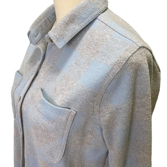 Beachlunchlounge Flannel Sz Small Grey Light Blue - Picture 4 of 12